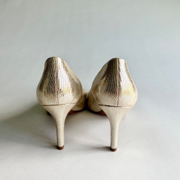 Naturalizer Gold Silver Leather Point Toe Heels size 8.5 - Picture 11 of 15
